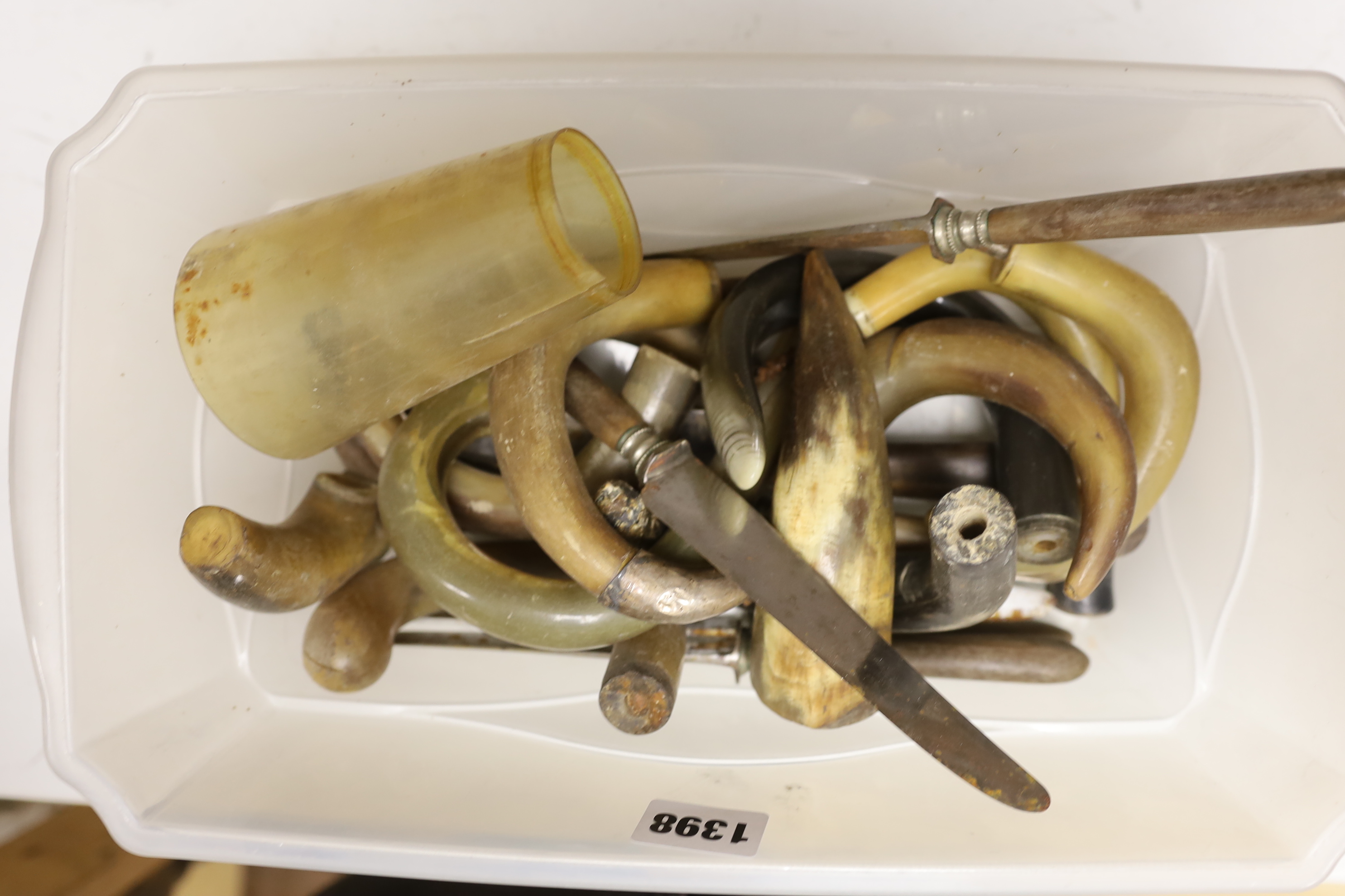 A group of horn handles etc.